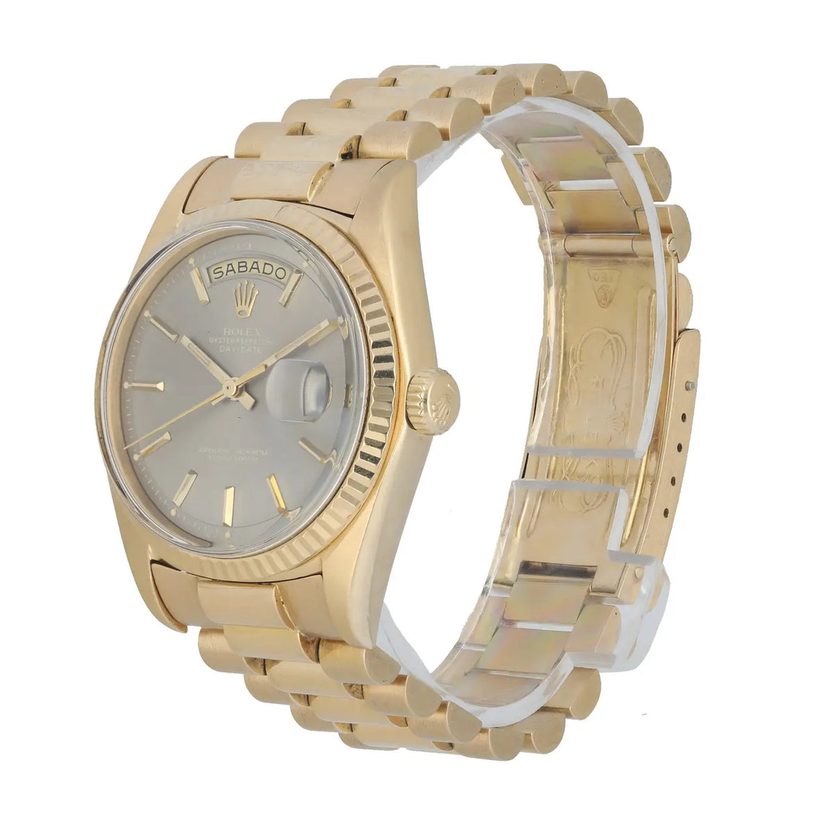 Rolex Day-Date Gold Silver Dial - Hình 3