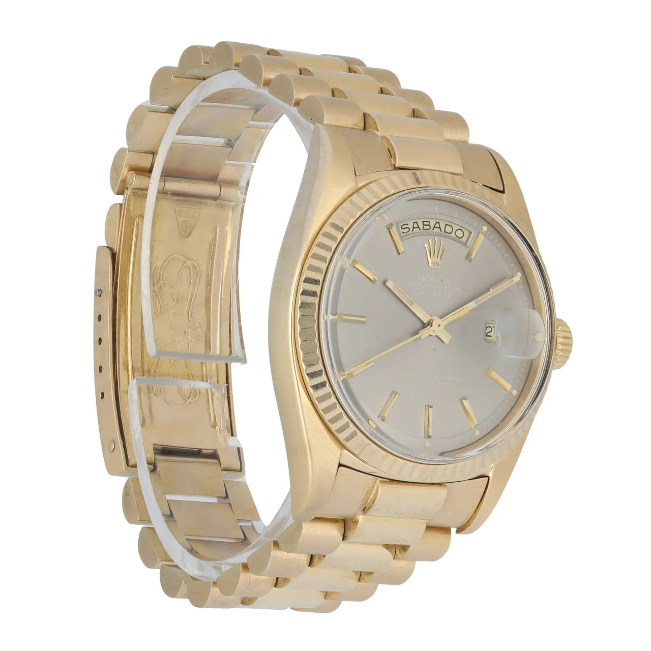 Rolex Day-Date Gold Silver Dial - Hình 2