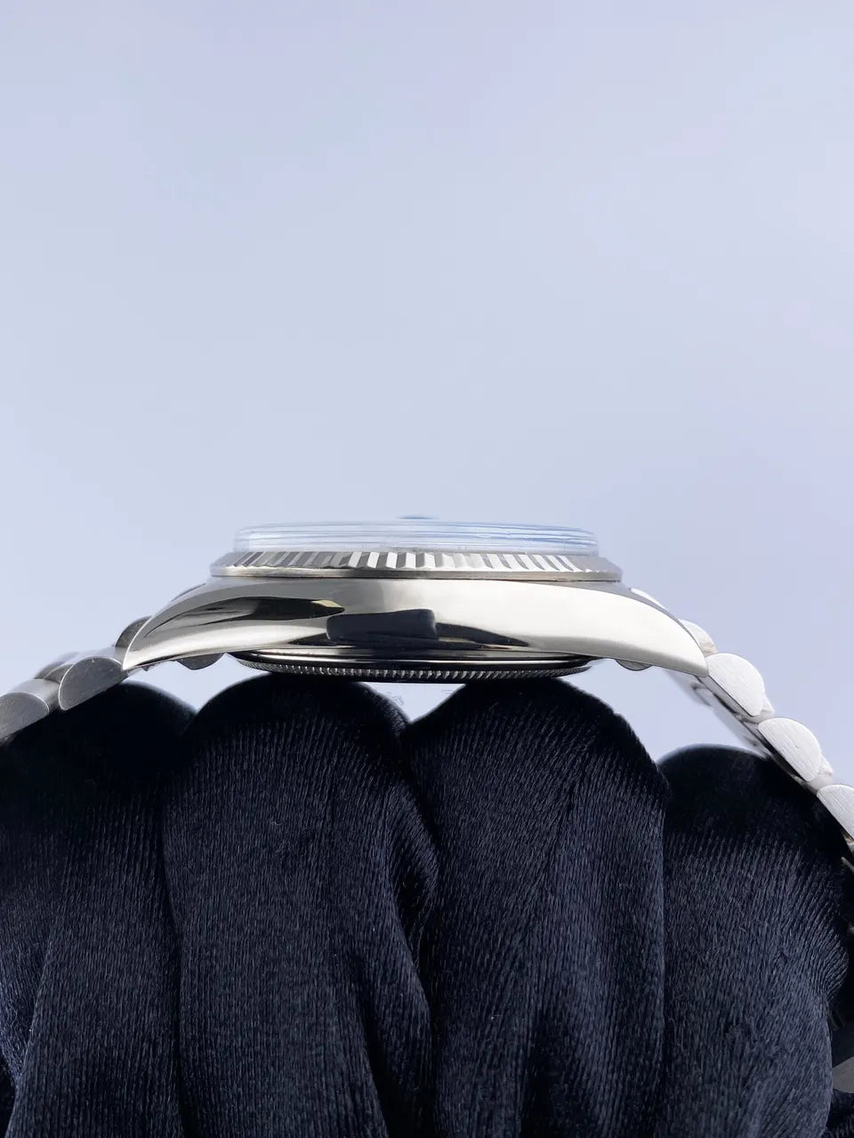 steel Rolex Day-Date Silver Diamond - Hình 4
