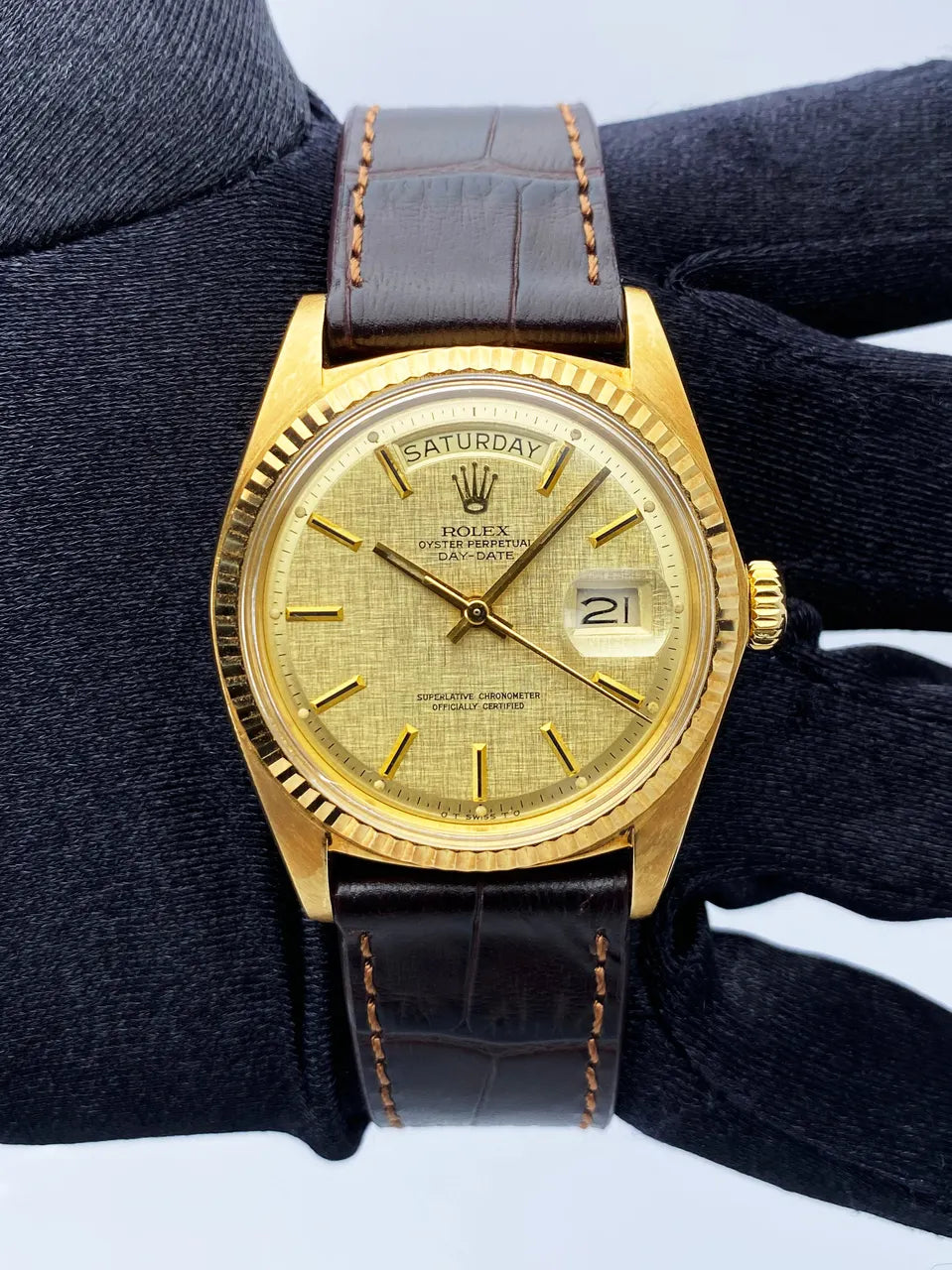 dial Rolex Day-Date Gold Linen - Hình 2