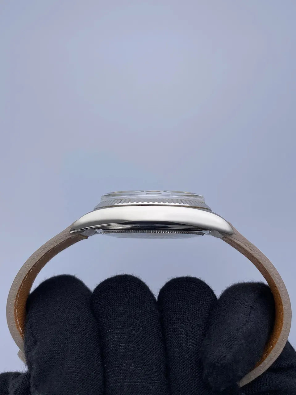 Rolex Champagne Leather Watch - Hình 5