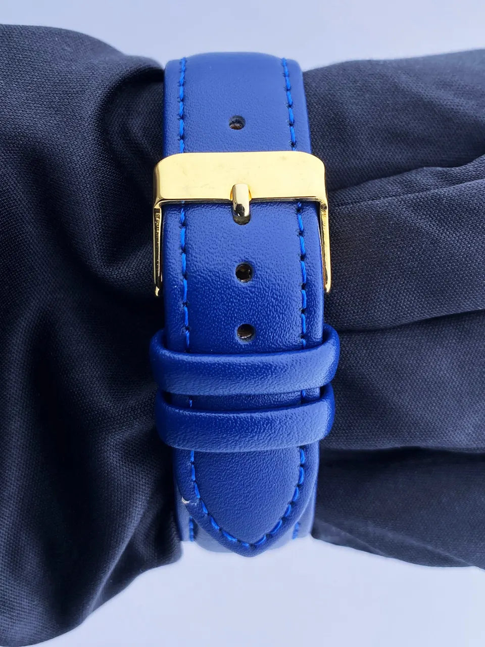 Rolex Gold Champagne Blue Leather - Hình 7