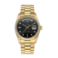 day Rolex Gold Diamond Black Dial