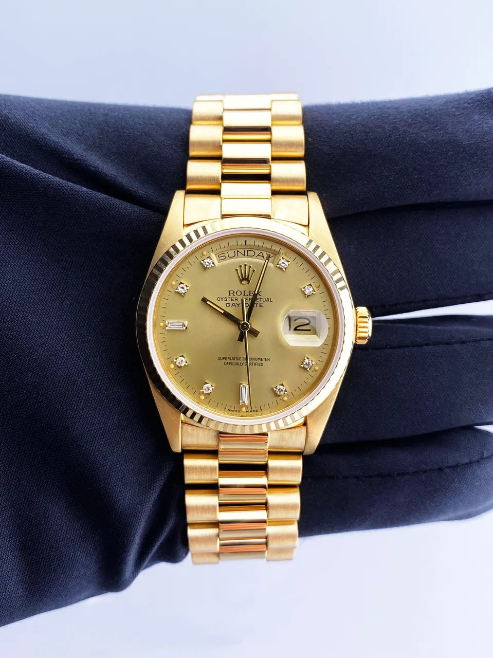 day date Rolex Gold Diamond Dial - Hình 2