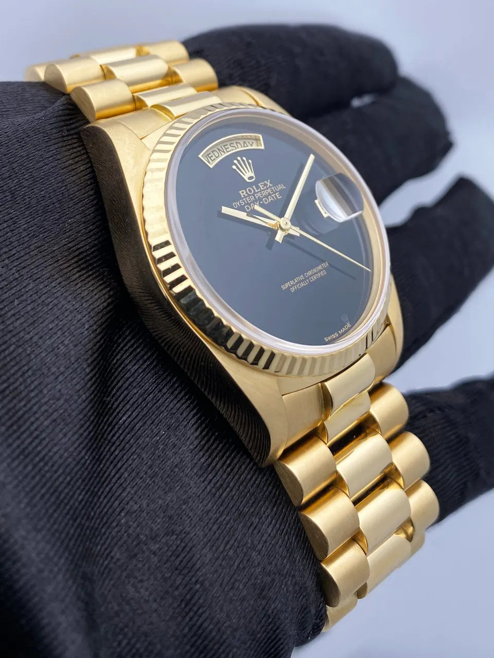 Rolex Day Date Gold Black - Hình 3