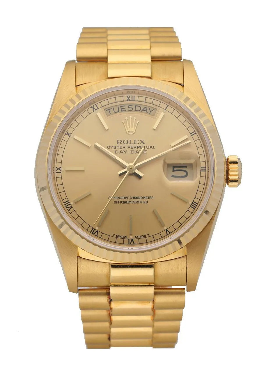 Rolex Day-Date Gold Champagne fluted