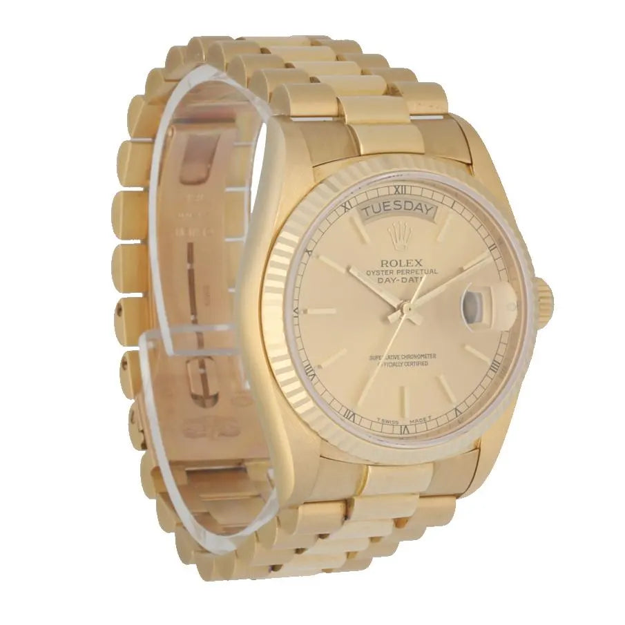 Rolex Day-Date Gold Champagne fluted - Hình 3