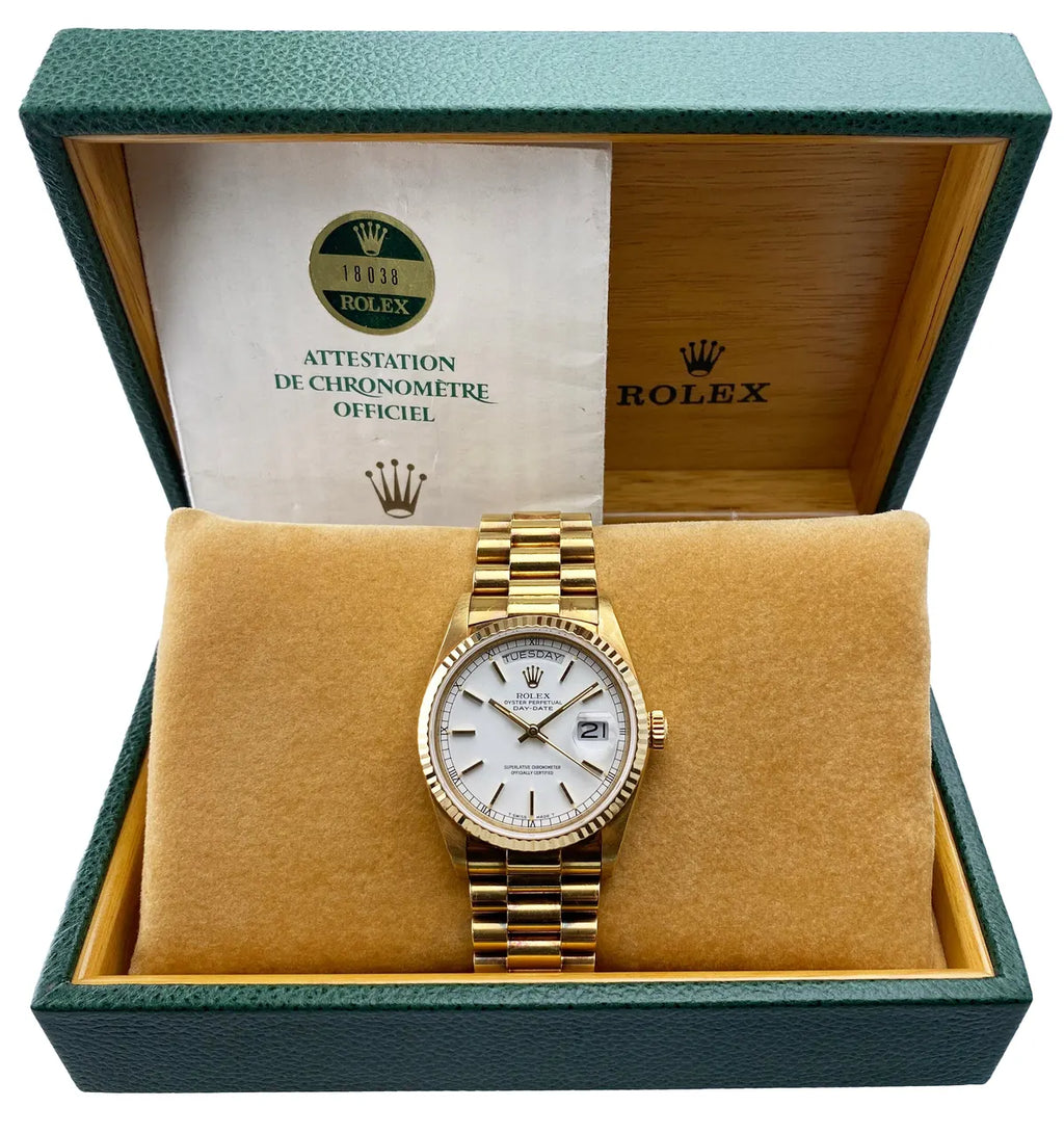 dial Rolex Day-Date Gold White - Hình 2