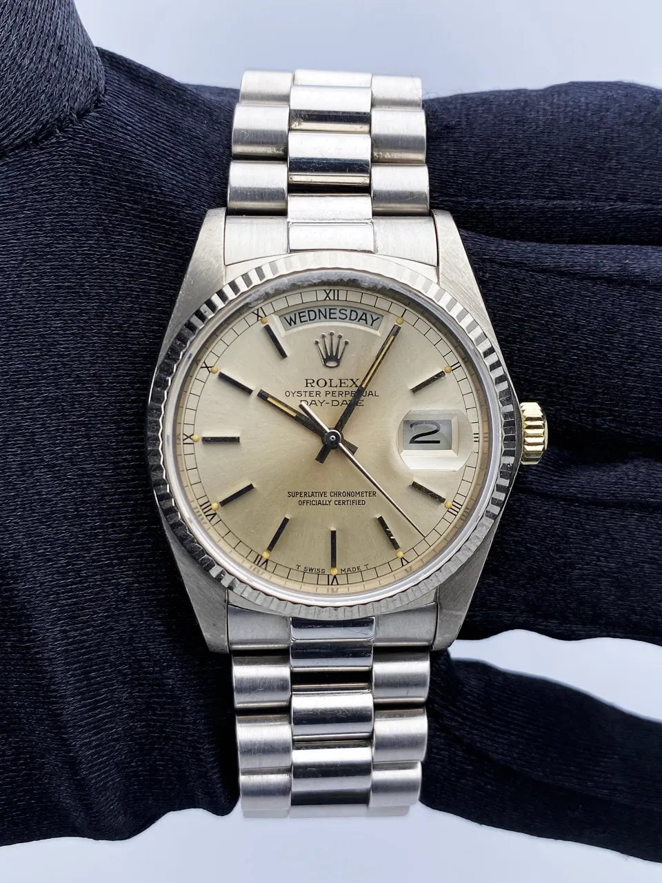 stainless steel Rolex Day-Date Silver Dial - Hình 2