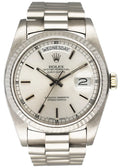 stainless steel Rolex Day-Date Silver Dial