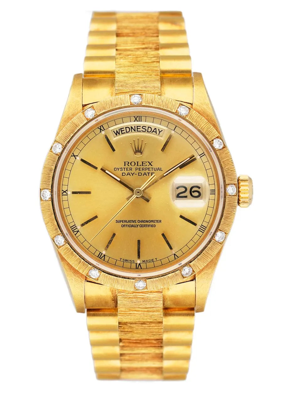 Rolex Gold Diamond Day-Date bezel