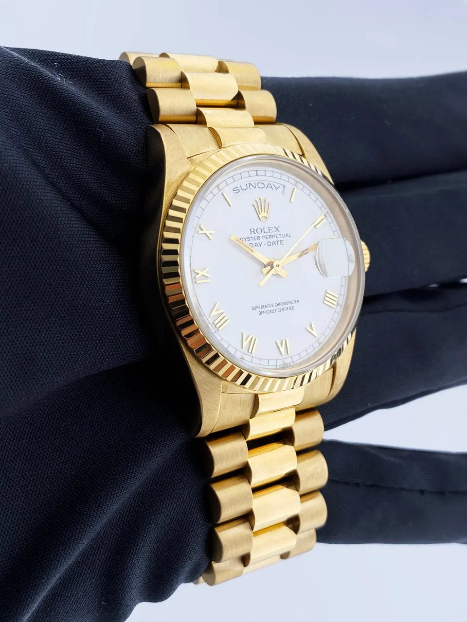 day Rolex Gold White Dial - Hình 2