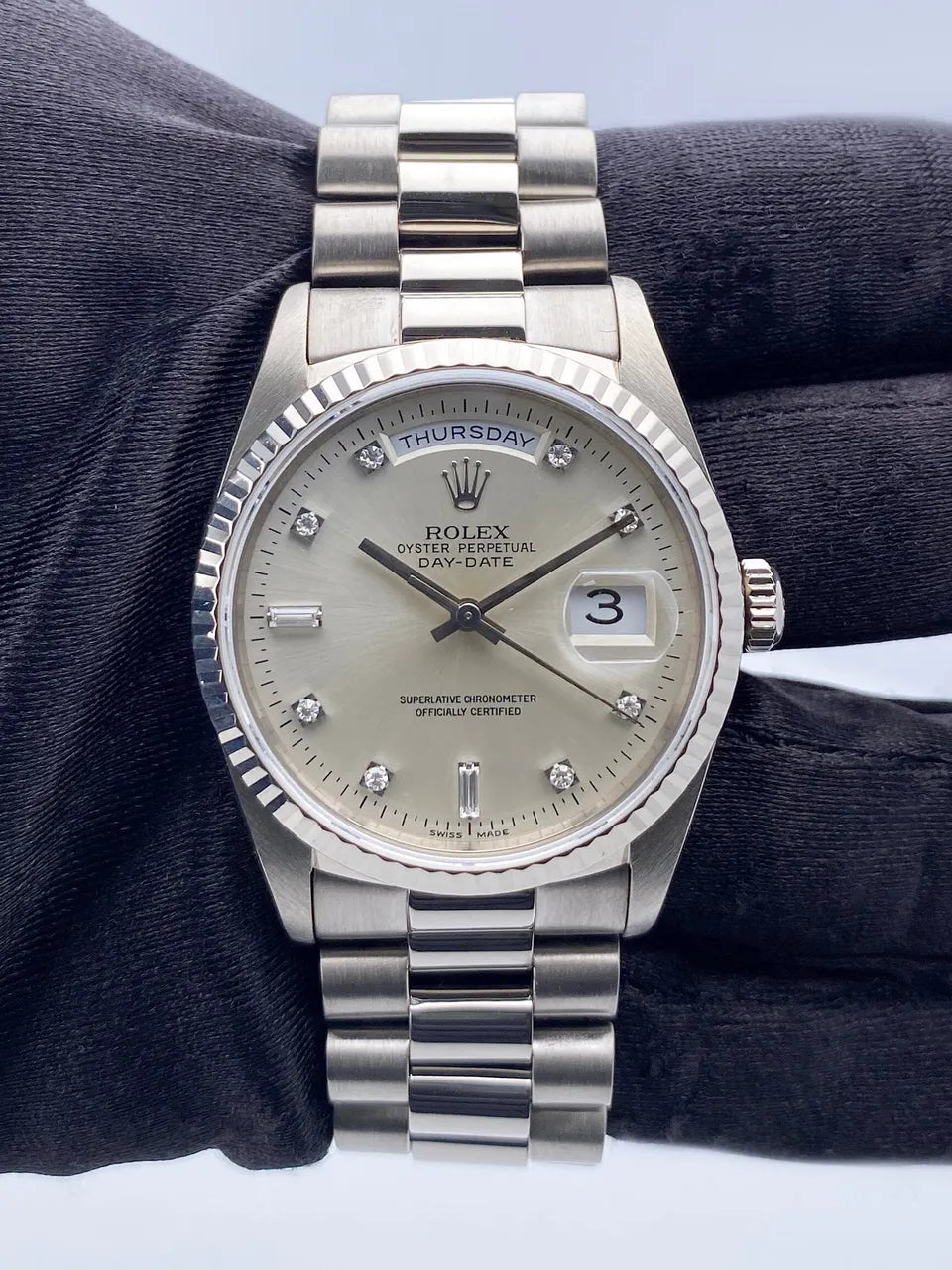 Rolex Platinum Diamond Silver - Hình 3