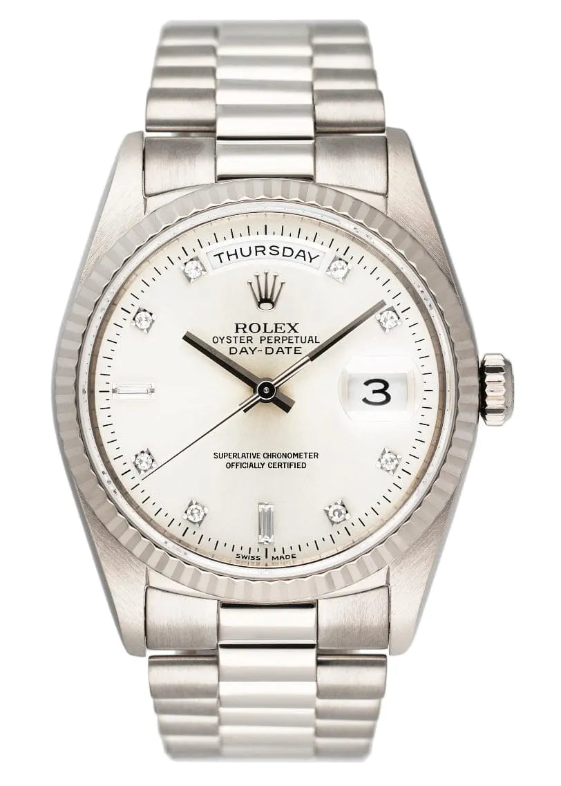 Rolex Platinum Diamond Silver