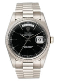 stainless steel Rolex Day-Date Black Dial