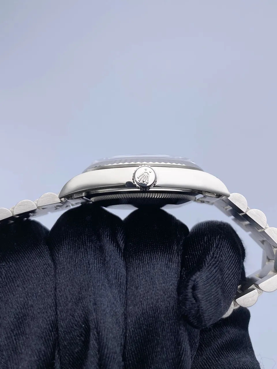 stainless Rolex Day-Date Black Dial - Hình 5