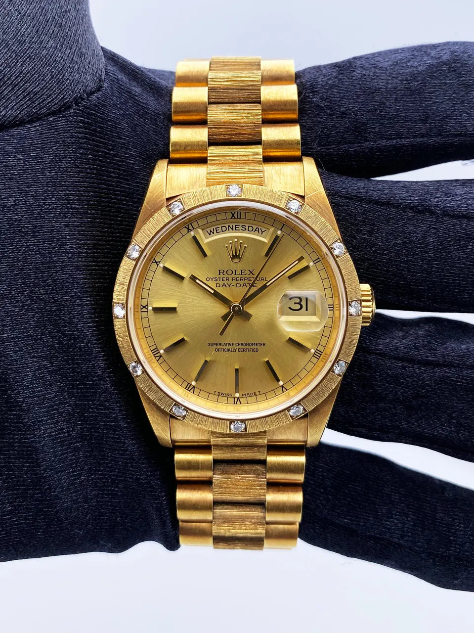 bezel Rolex Gold Diamond Day-Date - Hình 2