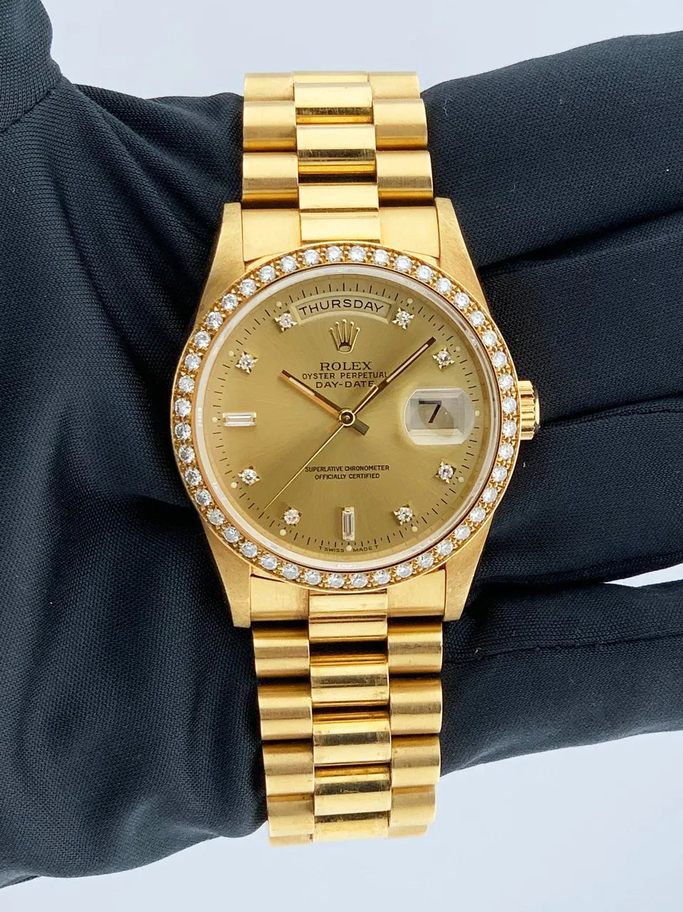 bezel Rolex Gold Diamond Day-Date
