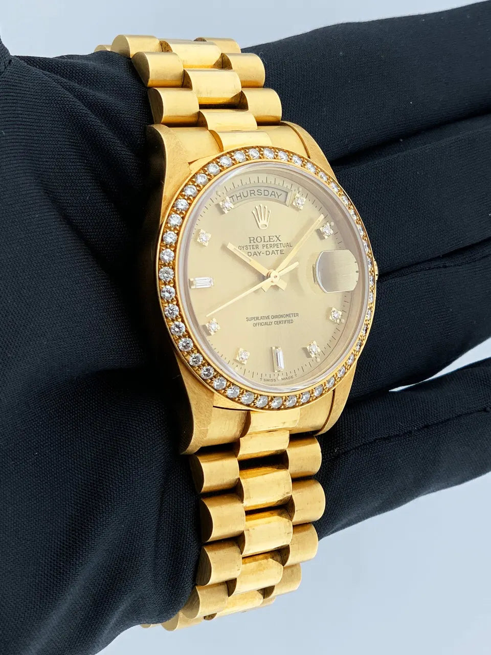 bezel Rolex Gold Diamond Day-Date - Hình 2