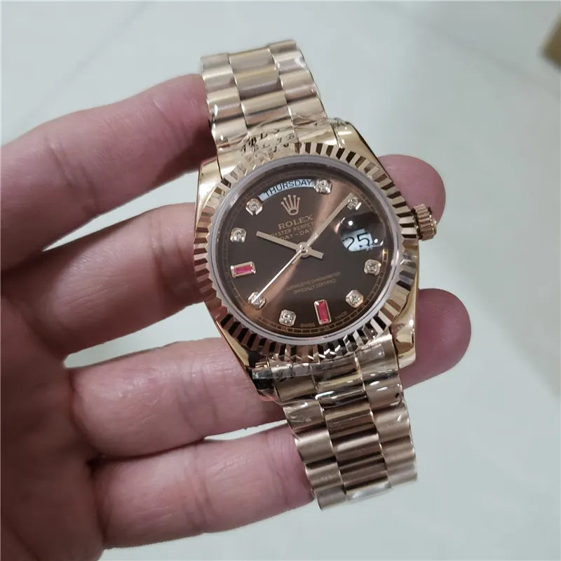 Rolex Chocolate Diamond President - Hình 5