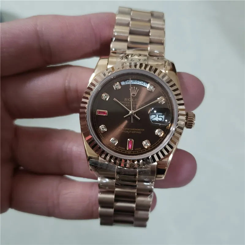 Rolex Chocolate Diamond President - Hình 4
