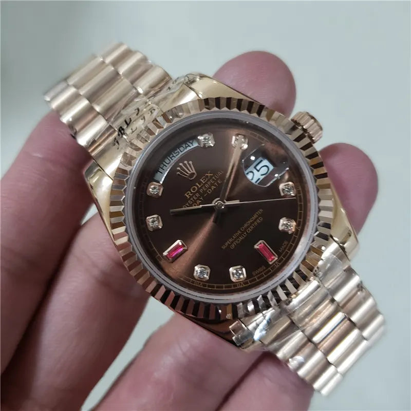 Rolex Chocolate Diamond President - Hình 2