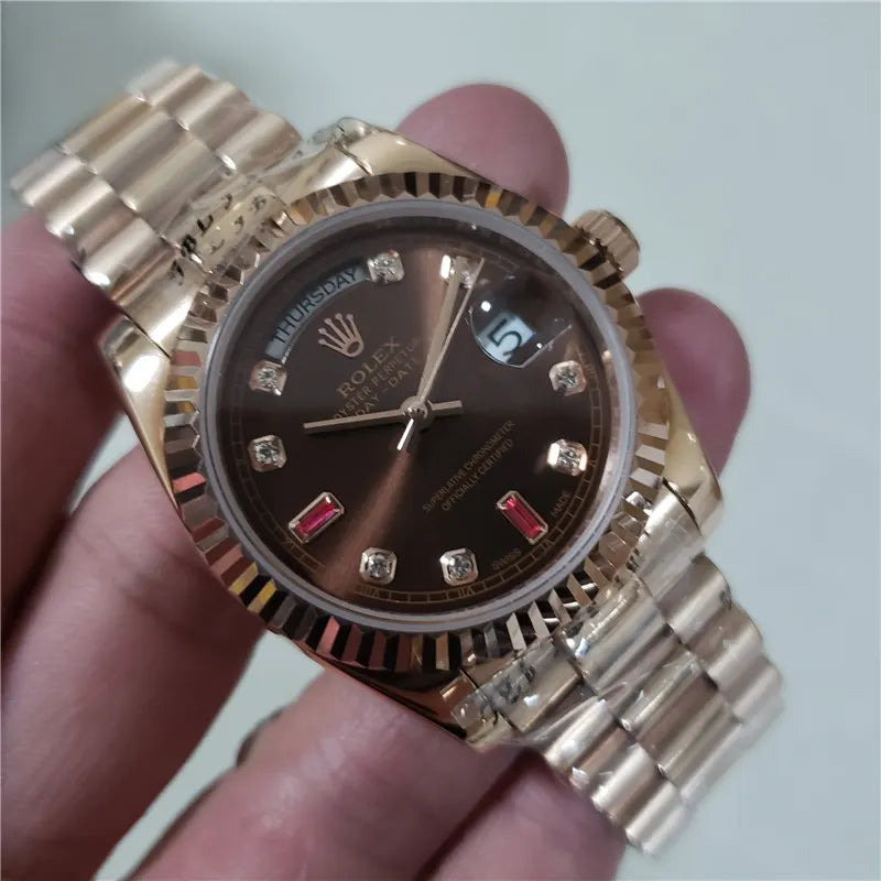 Rolex Chocolate Diamond President - Hình 3