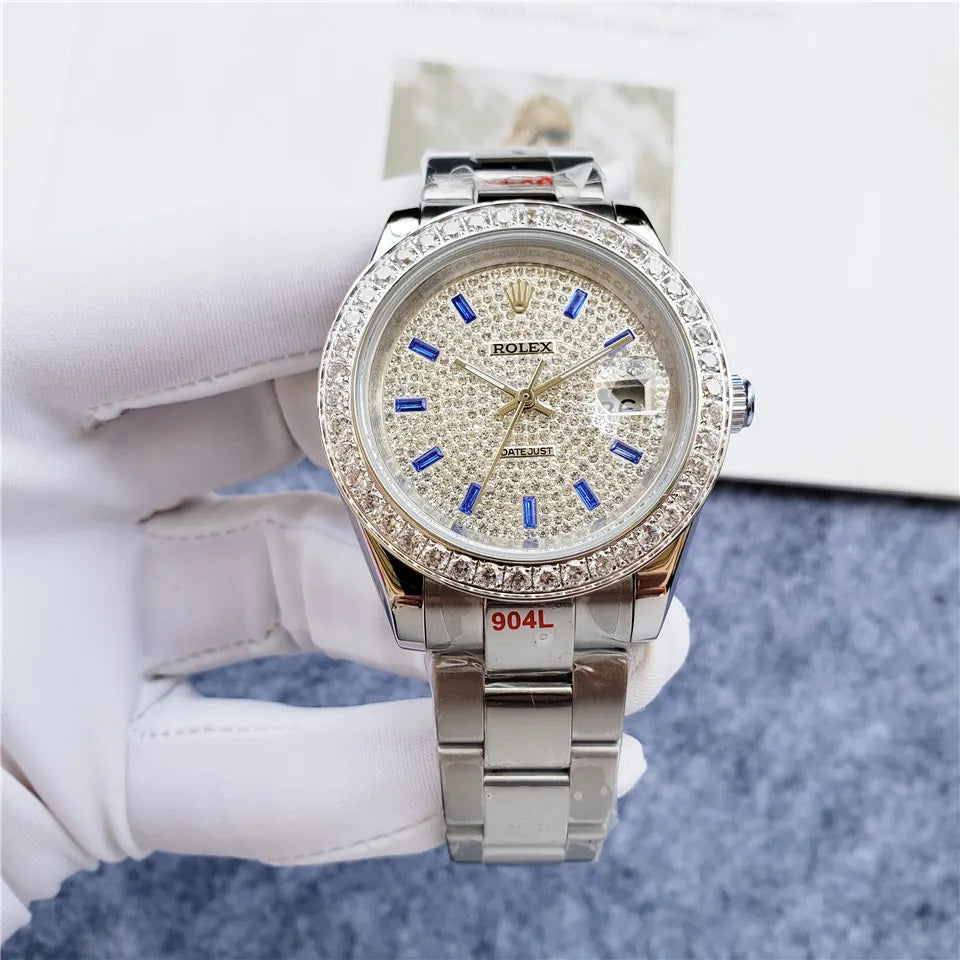 Rolex Silver Diamond Pave
