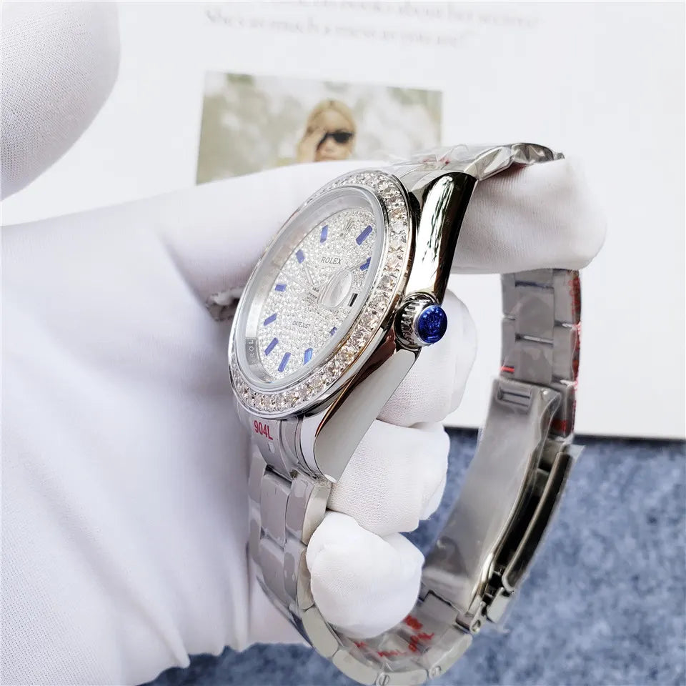 Rolex Silver Diamond Pave - Hình 6