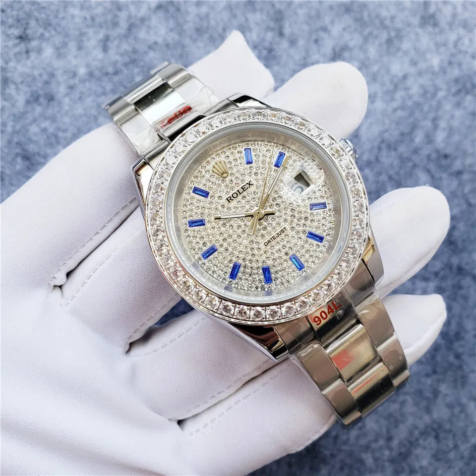 Rolex Silver Diamond Pave - Hình 4