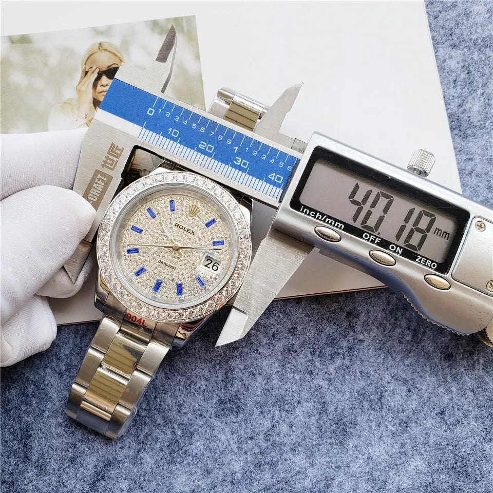 Rolex Silver Diamond Pave - Hình 2