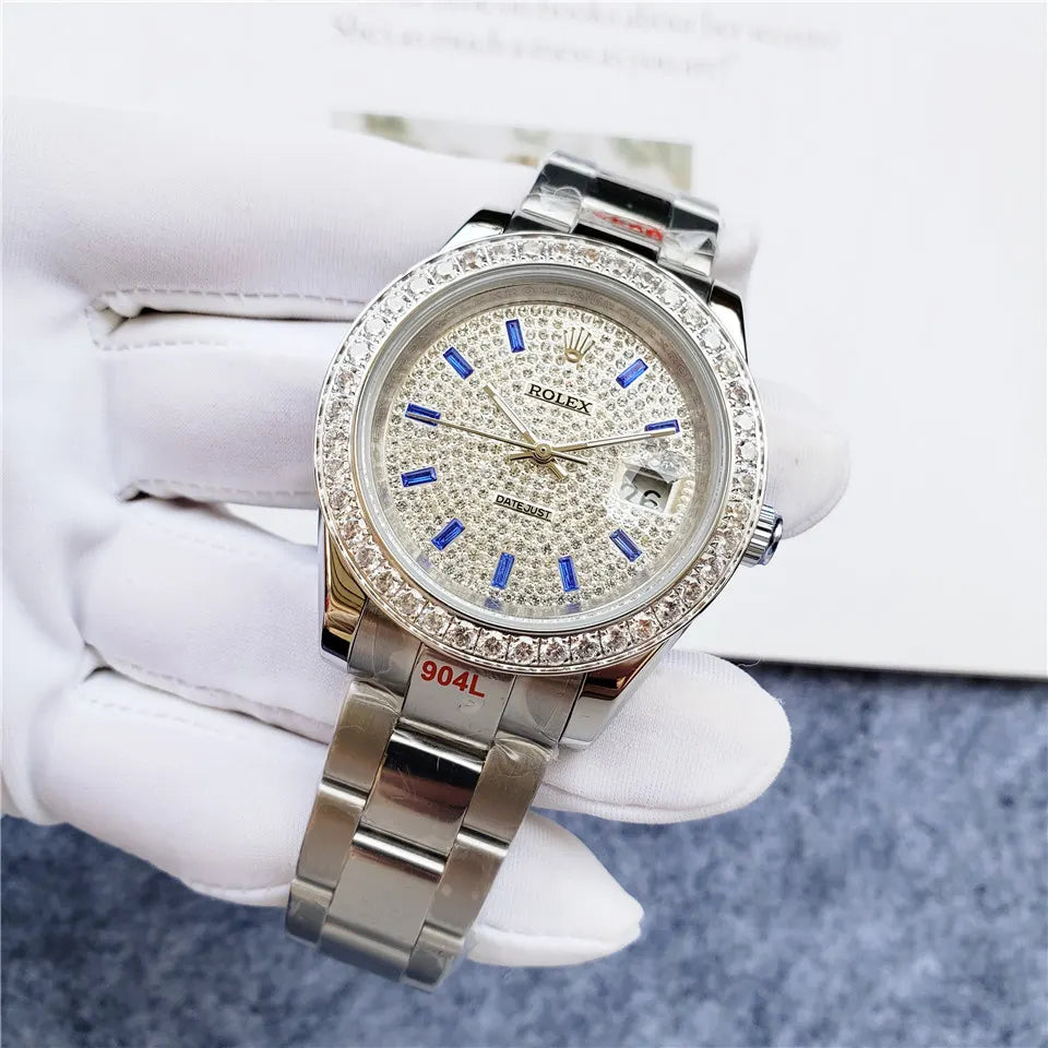 Rolex Silver Diamond Pave - Hình 7
