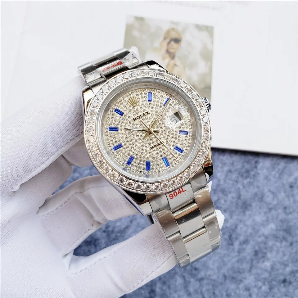 Rolex Silver Diamond Pave - Hình 9