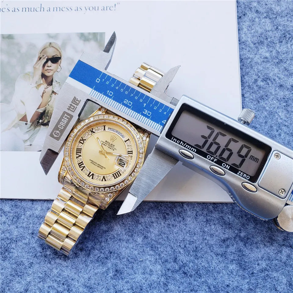 pave Rolex Gold Diamond Day-Date - Hình 2