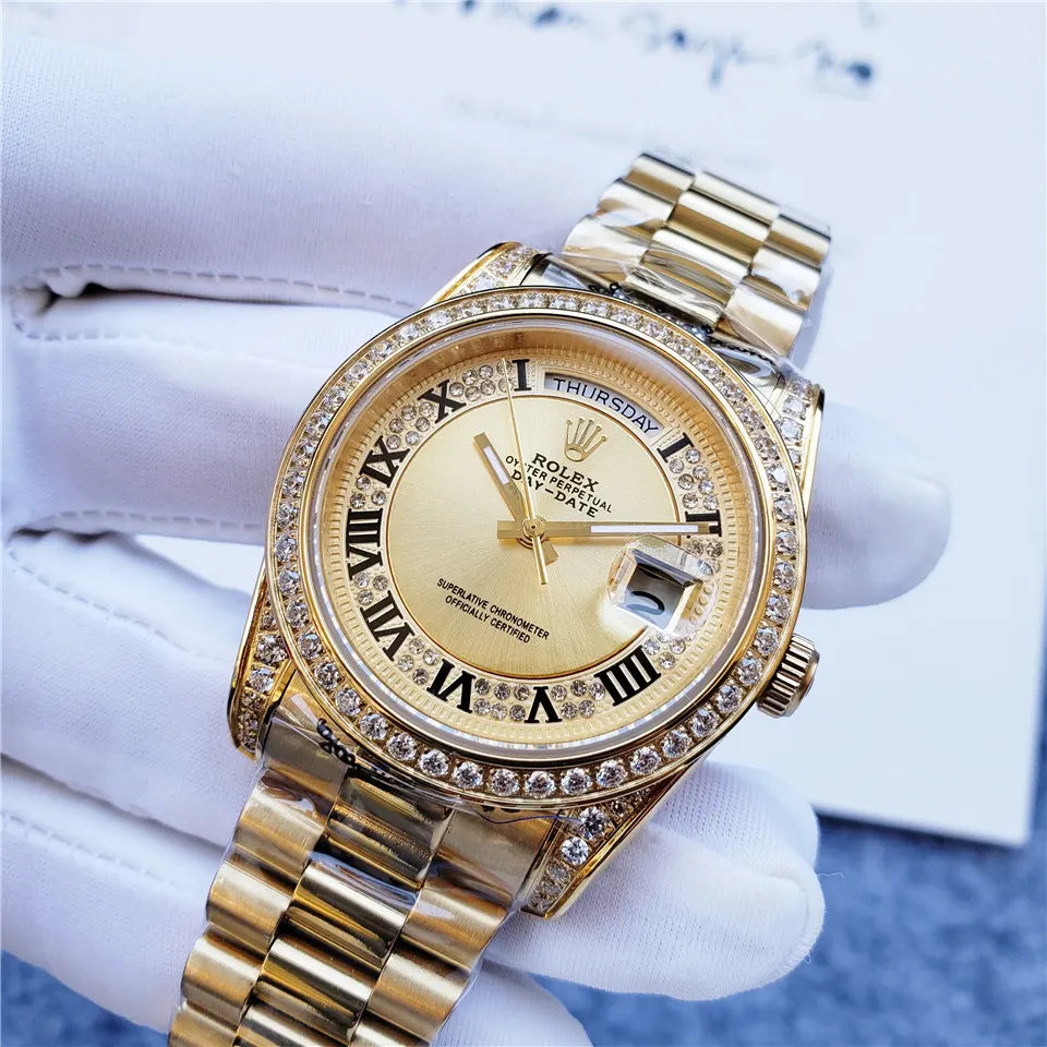 pave Rolex Gold Diamond Day-Date - Hình 4