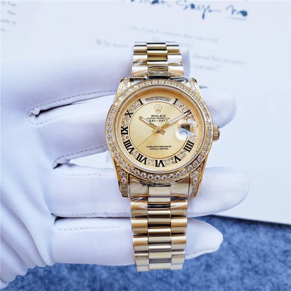 pave Rolex Gold Diamond Day-Date