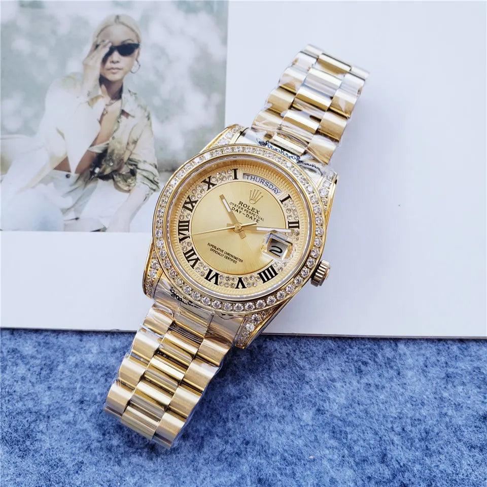 pave Rolex Gold Diamond Day-Date - Hình 3