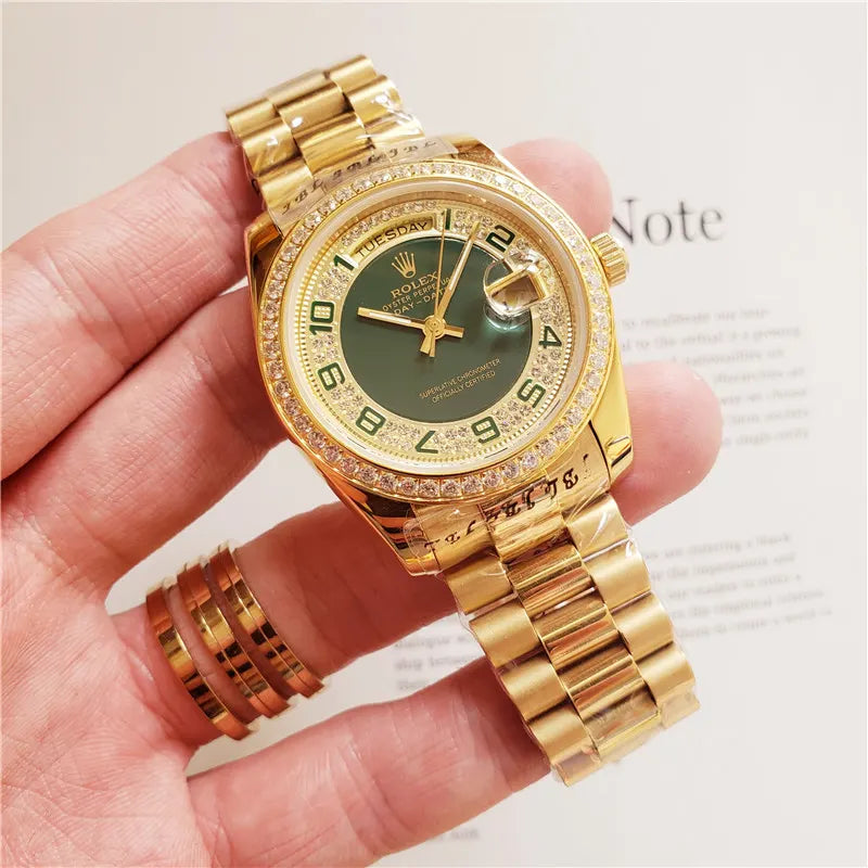 Rolex Green Diamond Gold - Hình 7