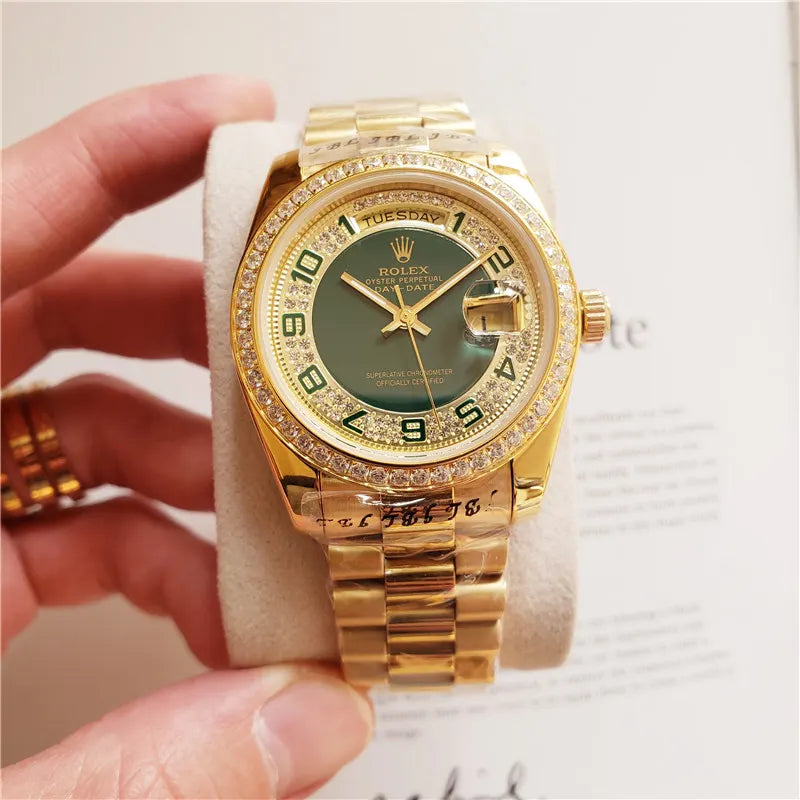 Rolex Green Diamond Gold - Hình 3
