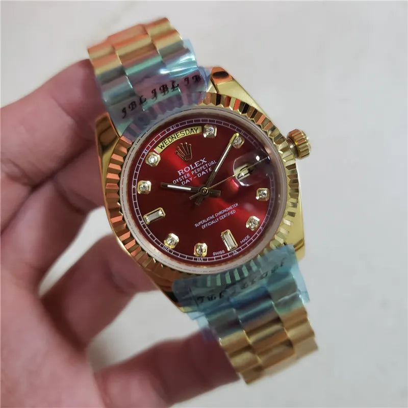Rolex Day-Date Gold Burgundy - Hình 4