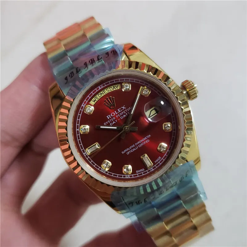Rolex Day-Date Gold Burgundy - Hình 5