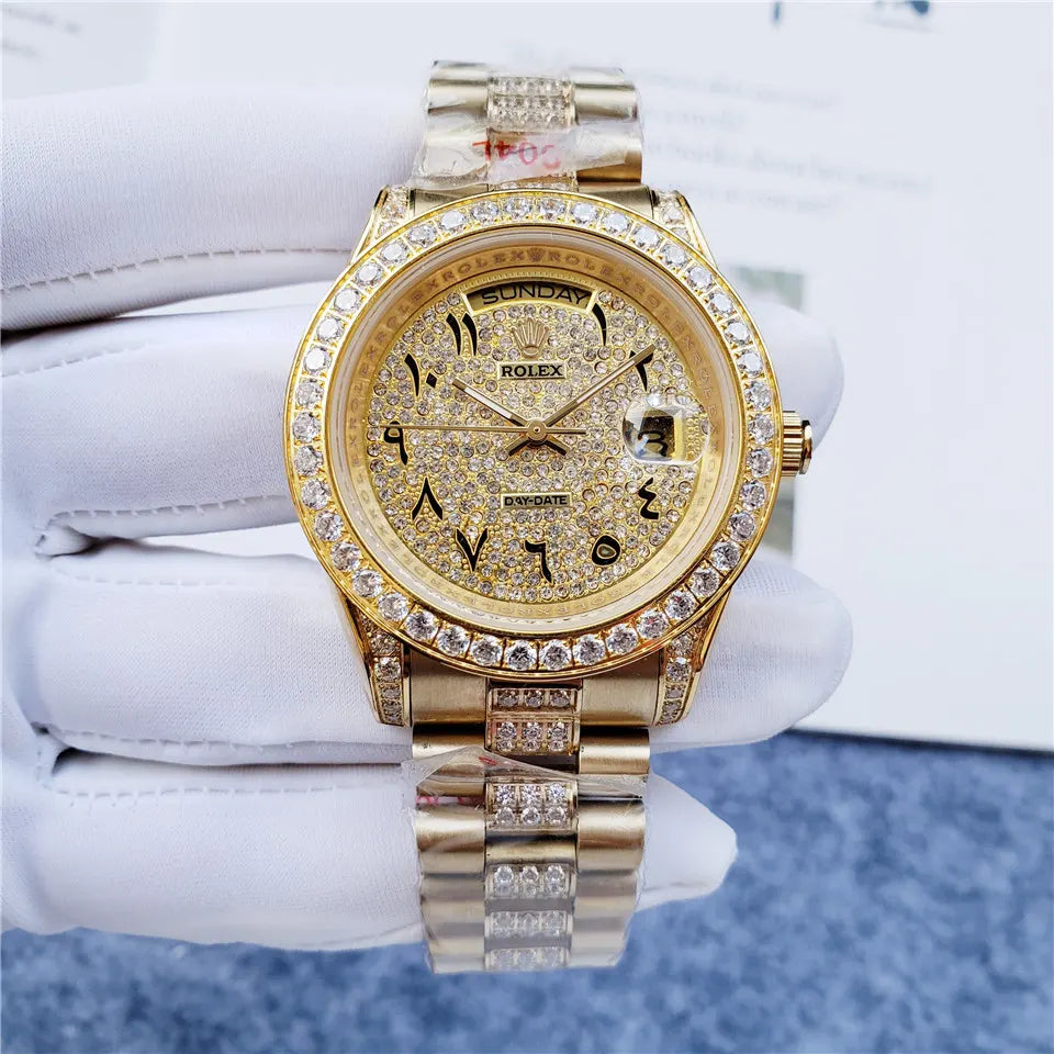 Rolex Gold Diamond Day-Date Arabic Dial - Hình 7