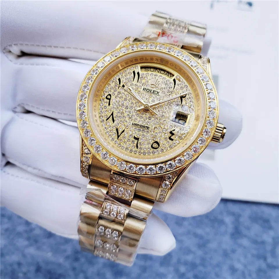 Rolex Gold Diamond Day-Date Arabic Dial - Hình 4