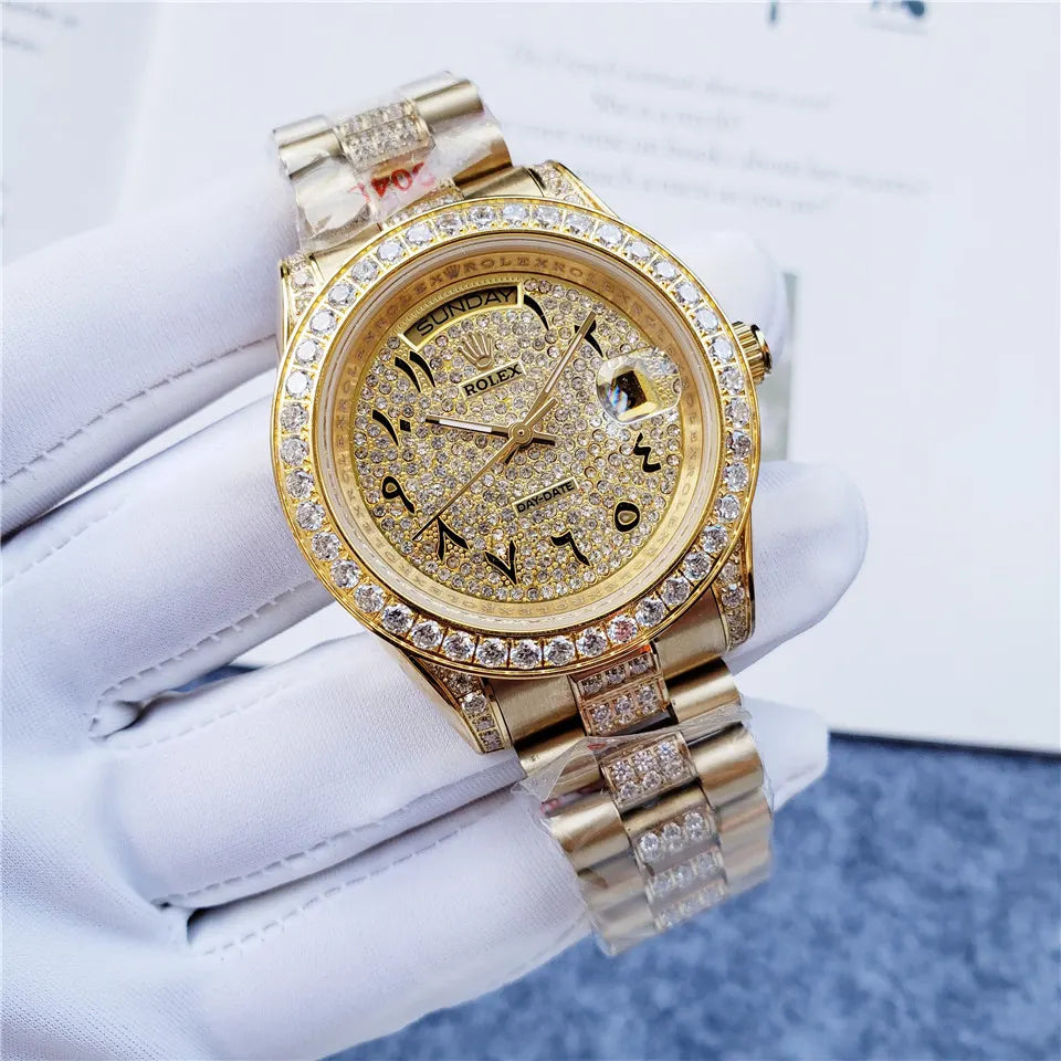 Rolex Gold Diamond Day-Date Arabic Dial - Hình 8