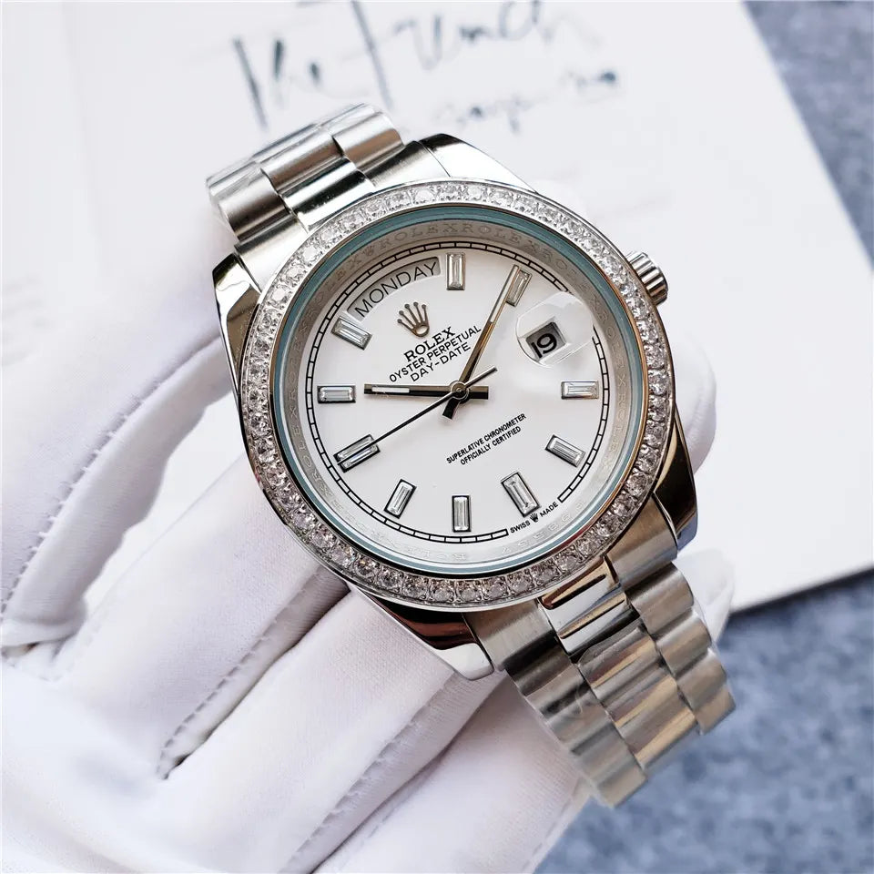 Rolex Day-Date Diamond Steel - Hình 5