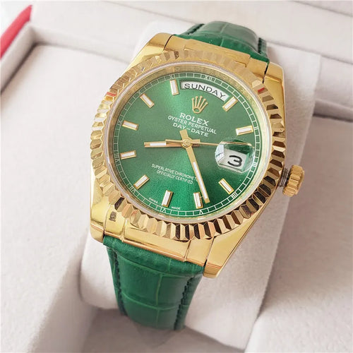 alligator Rolex Day-Date Gold Green