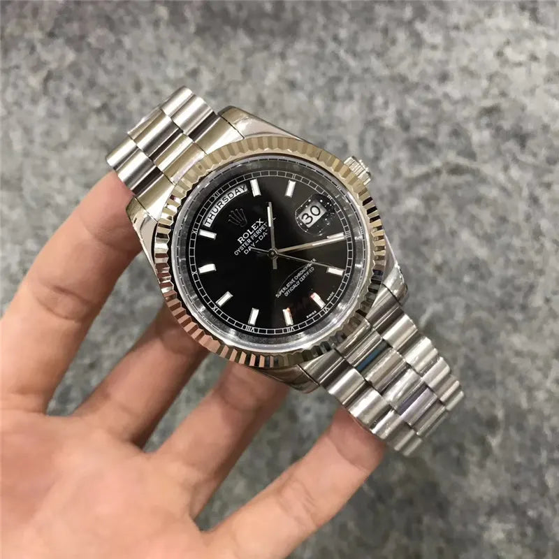 Rolex Day-Date Black Dial stainless - Hình 6