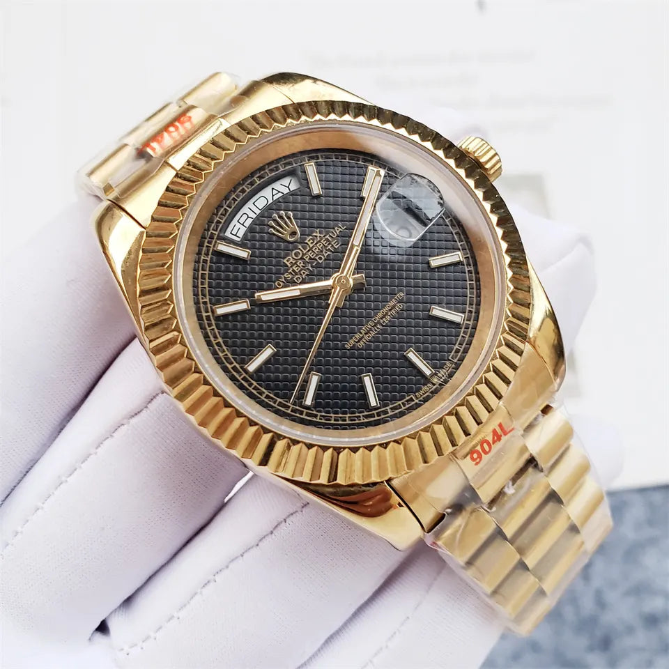 bracelet Rolex Day-Date Gold Black - Hình 3