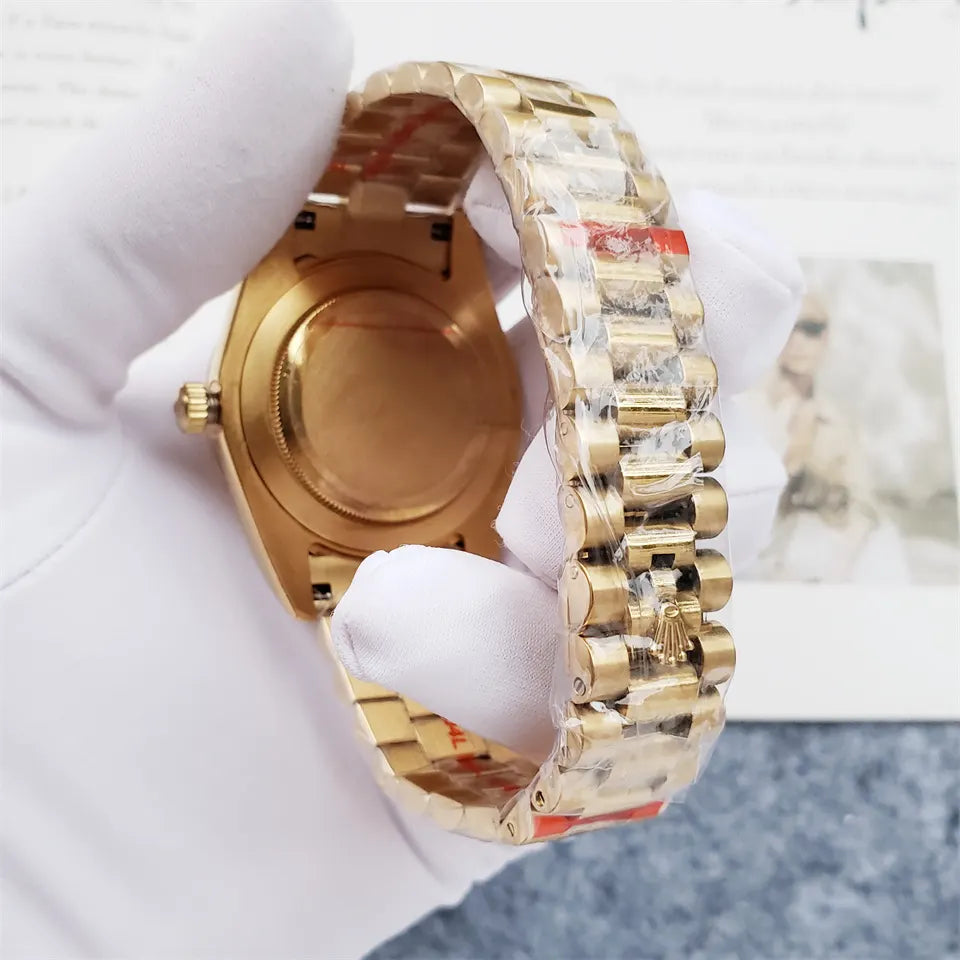 bracelet Rolex Day-Date Gold Black - Hình 4