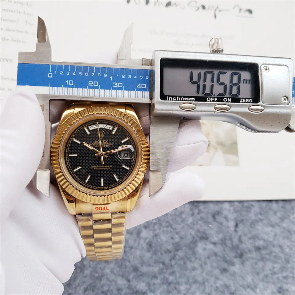 bracelet Rolex Day-Date Gold Black - Hình 2